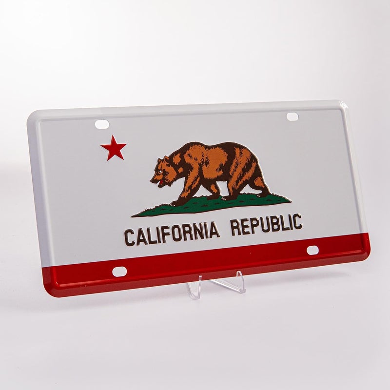 Pickwicks California State Flag License Plate – Embossed HD Aluminum – Golden State Pride – Decorative Car Tag – 6”x12” Novelty Metal Sign (California) - Image 3